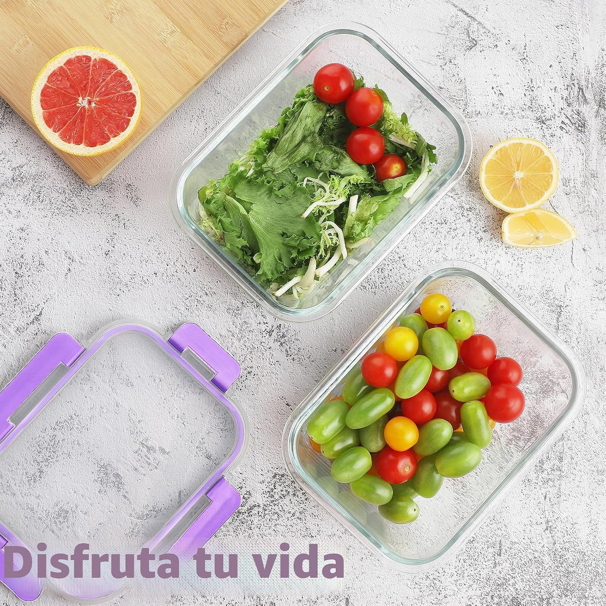 HOMBERKING Paquete de 10 recipientes de vidrio para preparación de...