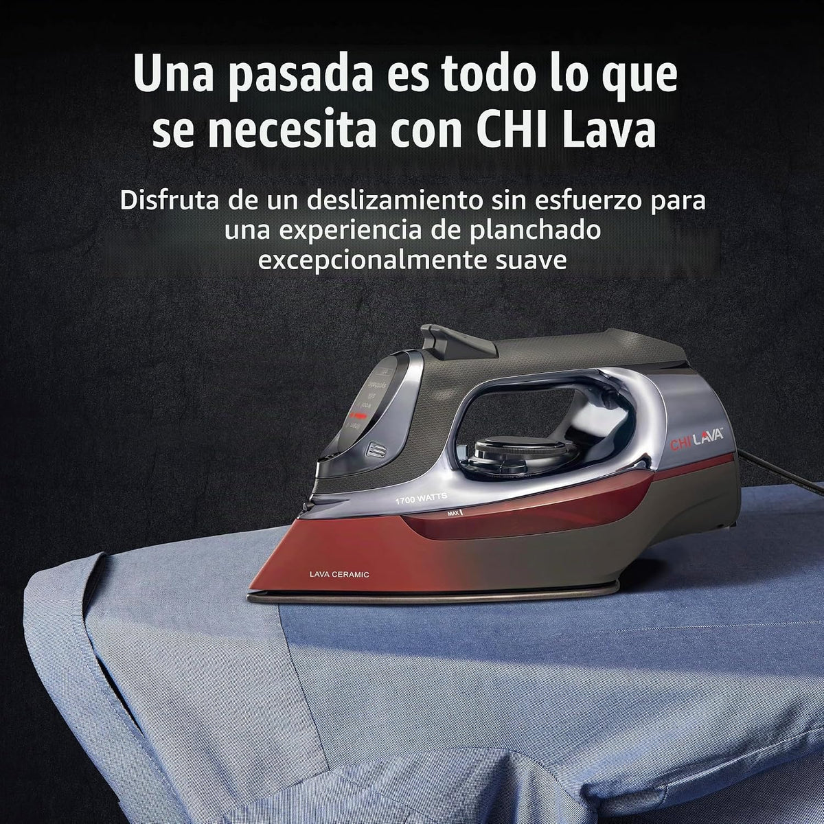 CHI Plancha de vapor para ropa con cable retráctil de 8 pies, 1700...