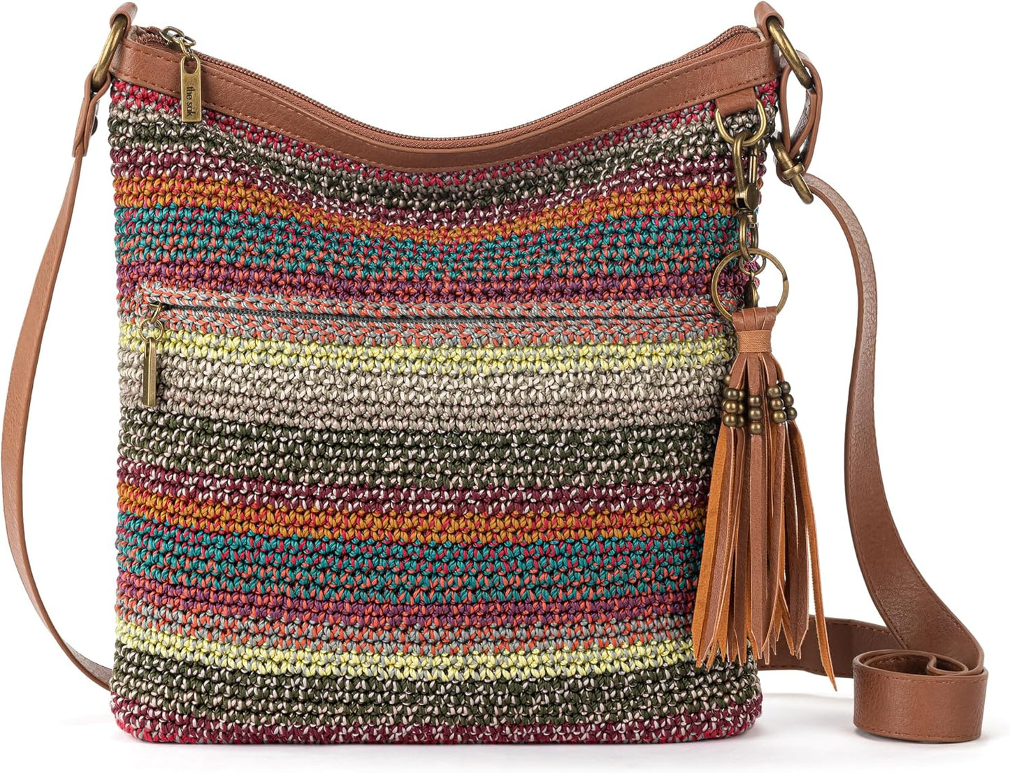 The Sak Lucia - Bolso cruzado de ganchillo, bolso convertible con c...