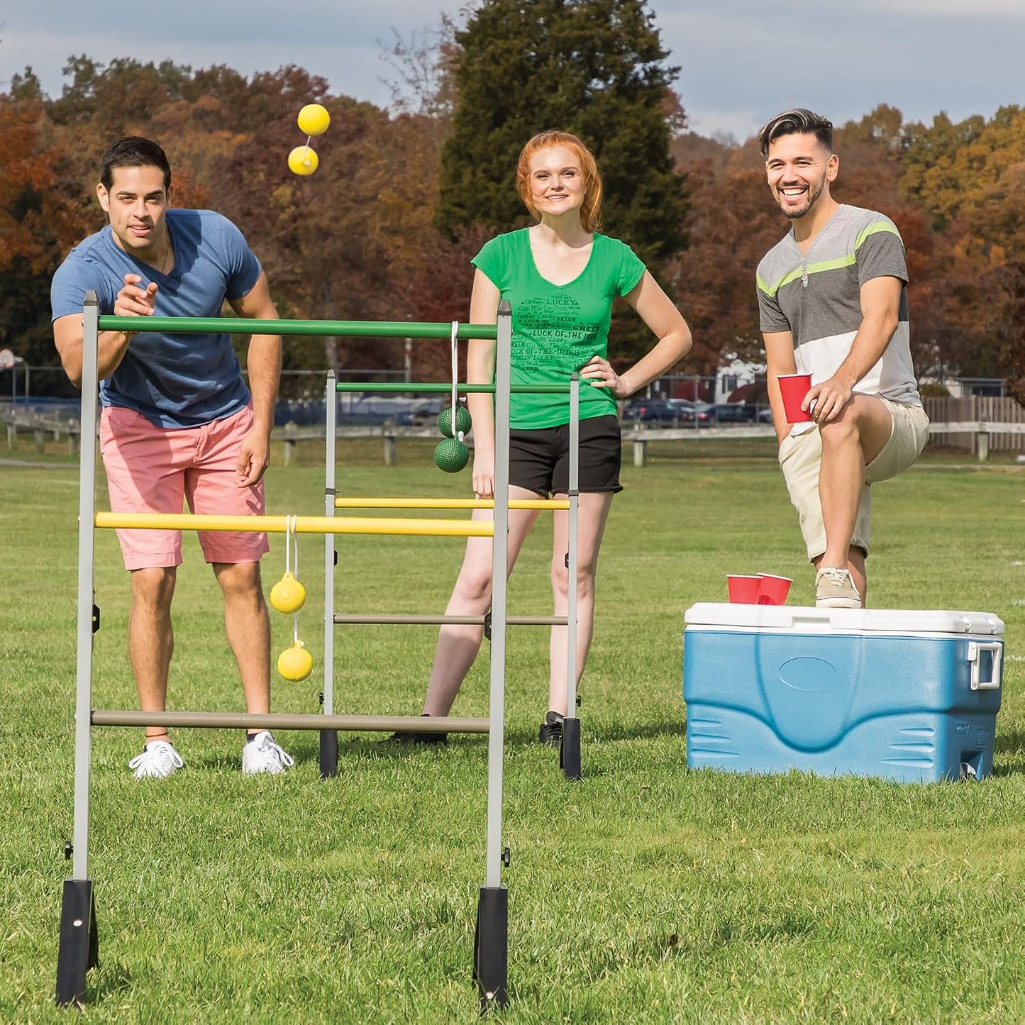 EastPoint Go Gater Ladderball Set, 2 escaleras de acero, 6 bolos, j...