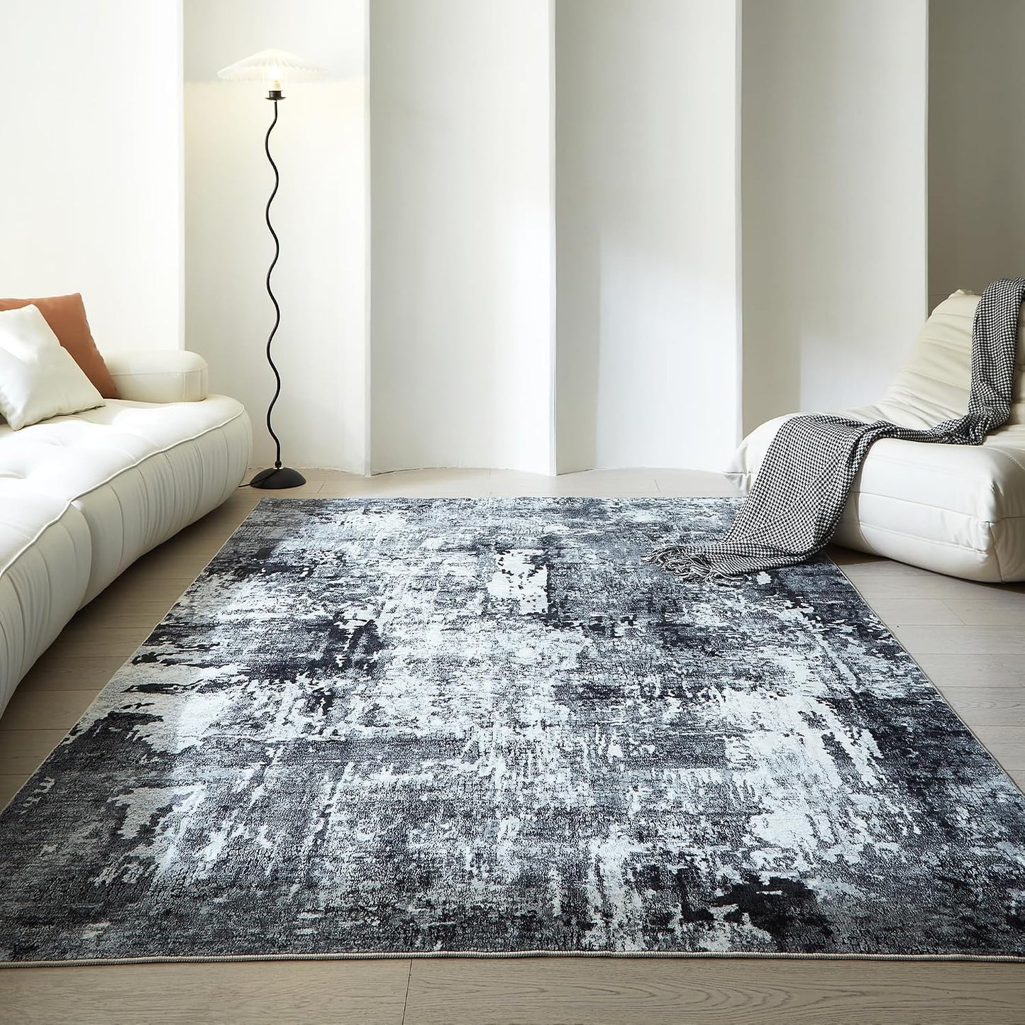 Rugcomf - Alfombra de área lavable de 5 x 7 pies, diseño bohemio, s...