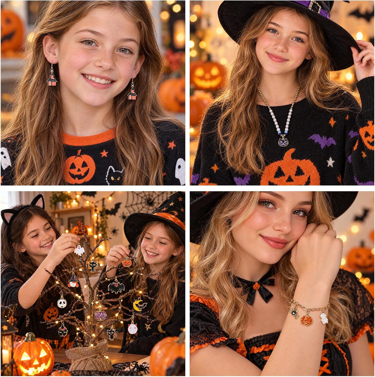 50 dijes de Halloween para hacer joyas, dijes de esmalte de metal |...
