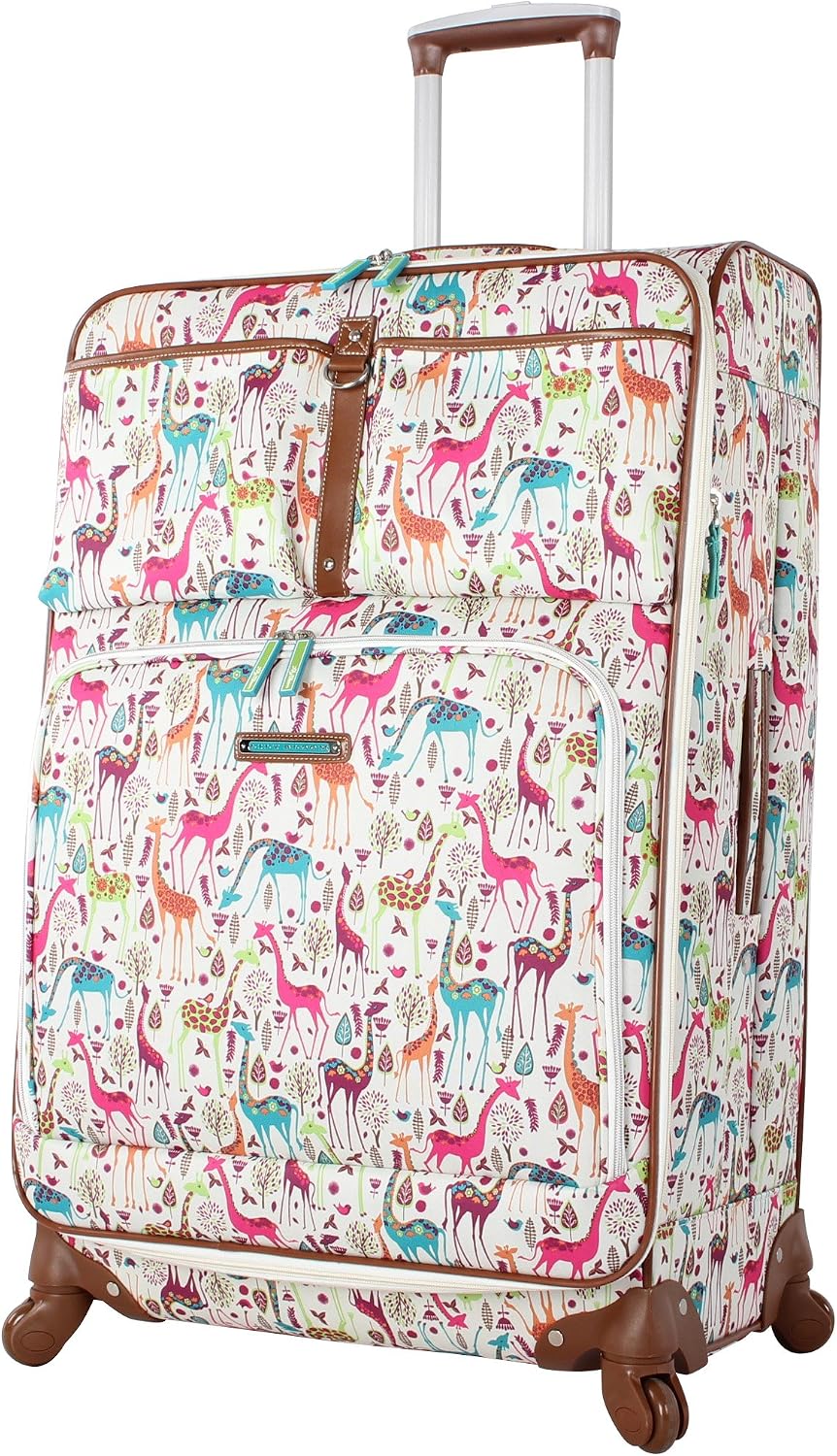 Lily Bloom Maleta de equipaje con diseño estampado de 24 pulgadas,...