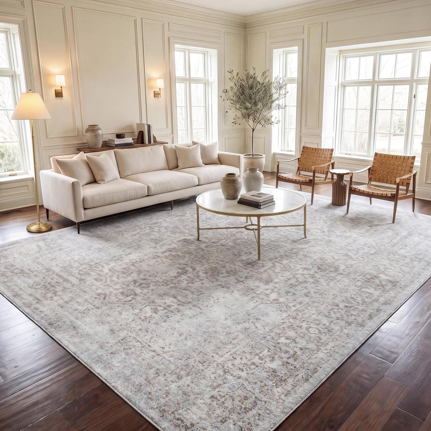 SAFAVIEH Alfombra de Área 9x12 - Colección Evoke - Grande - Marfil...