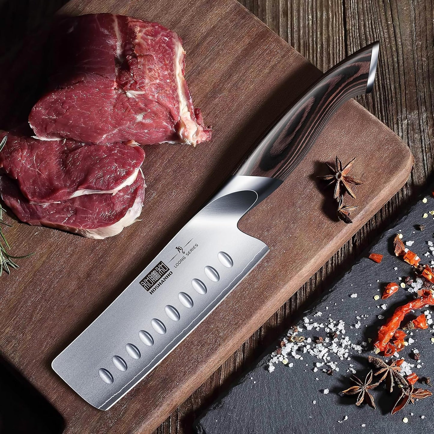 HOSHANHO Cuchillo Nakiri de 5.5 pulgadas, cuchillo de chef japonés...