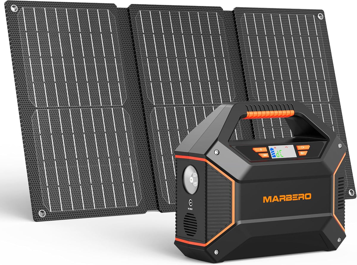 MARBERO Generador solar de 155 Wh con panel solar incluido Estación...