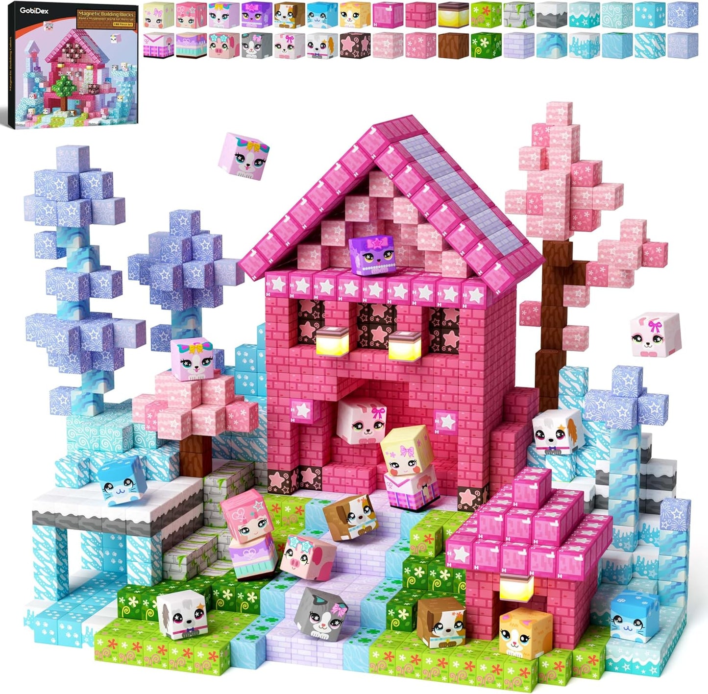 GobiDex Bloques magnéticos de 100 piezas para niños, juego de bloqu...
