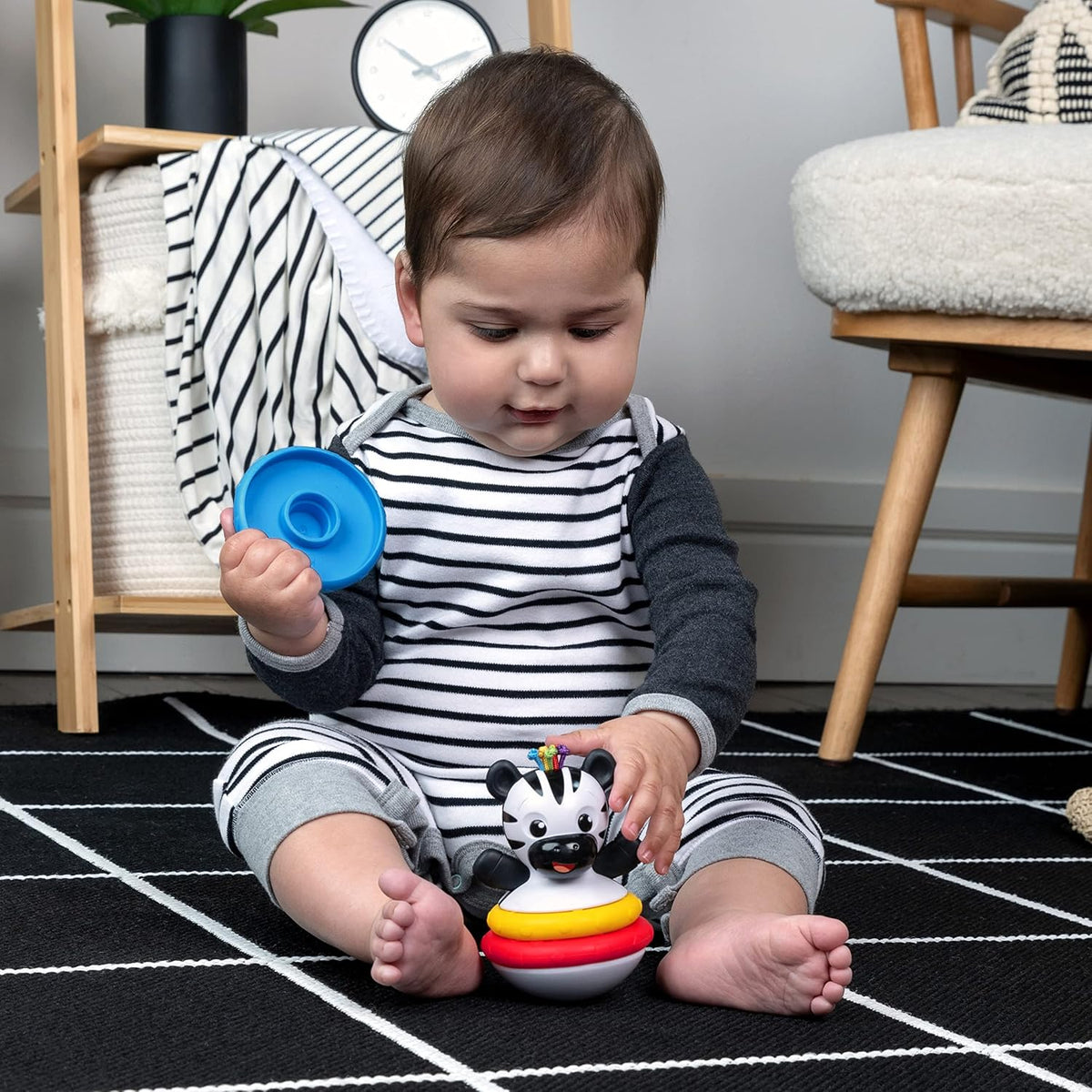 Baby Einstein Stack &amp; Wobble Zen - Juguete mordedor sin BPA par...