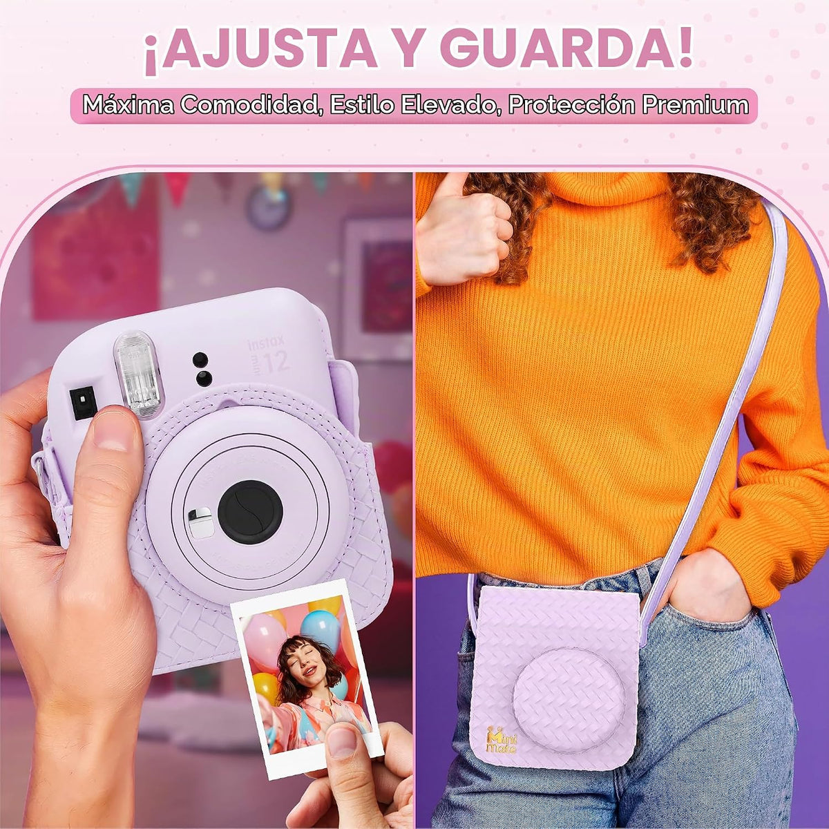 Fujifilm Instax Mini 12 Cámara Instantánea Morado Lila + Funda de D...