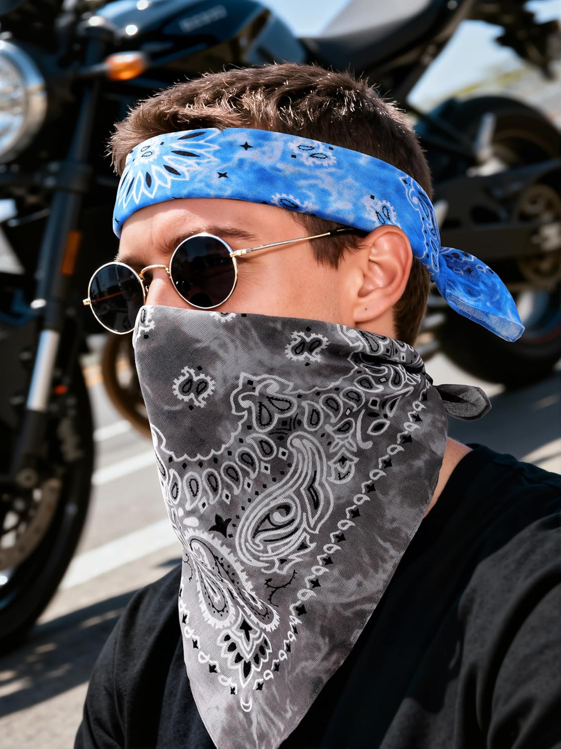 URATOT Paquete de 6 bandanas de algodón con estampado de cachemira...