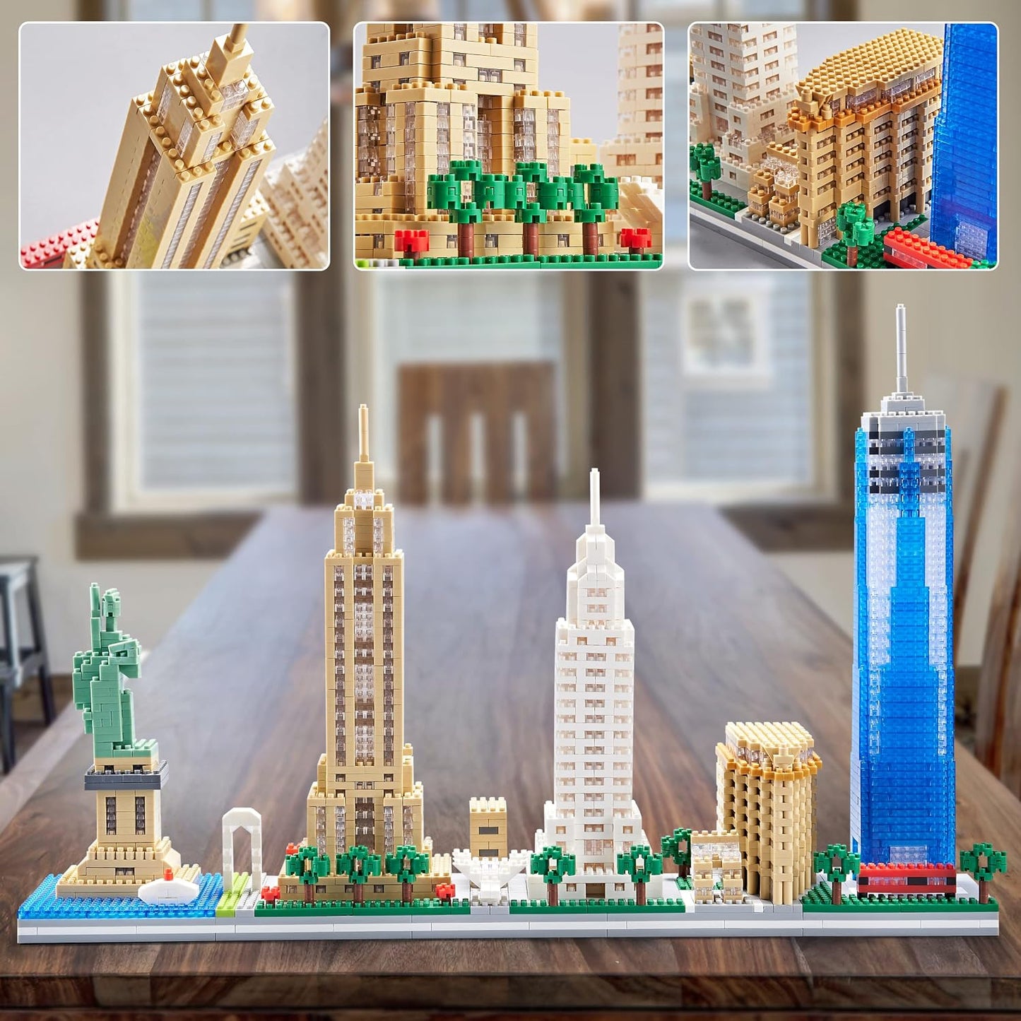 DAFDAG New York Skyline City - Juego de bloques de construcción de...