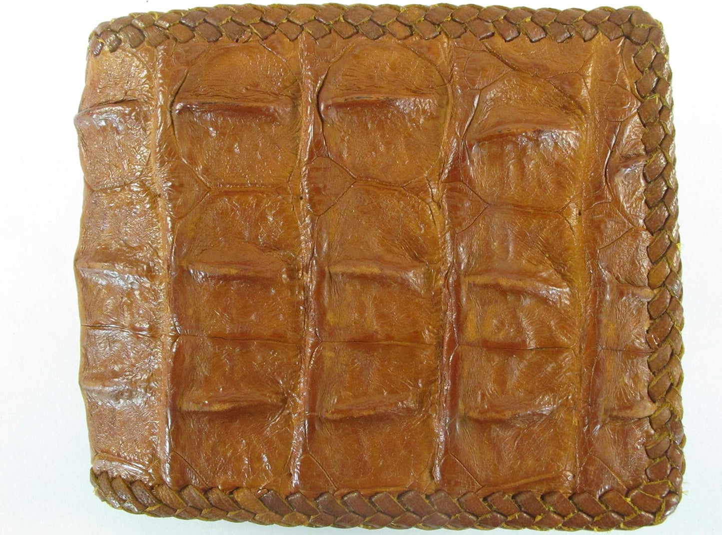 Pelgio Cartera plegable hecha a mano con piel de cocodrilo genuina...