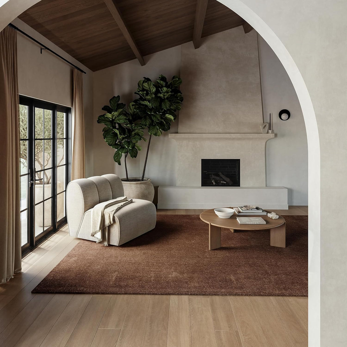 Rugs USA Maru Hecha a Mano, Marrón Oscuro, 8'6" x 11'6&...