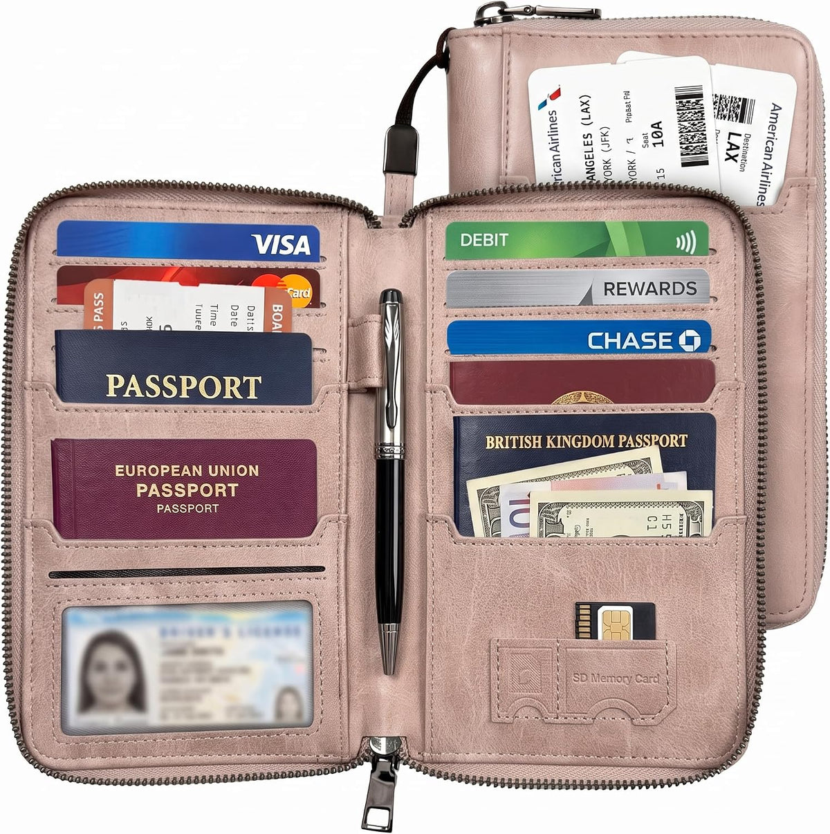 Soporte para pasaporte familiar para viajes, cartera de pasaporte c...