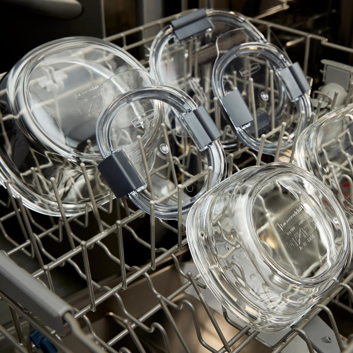Rubbermaid Brilliance® - Juego de 6 recipientes redondos de vidrio...