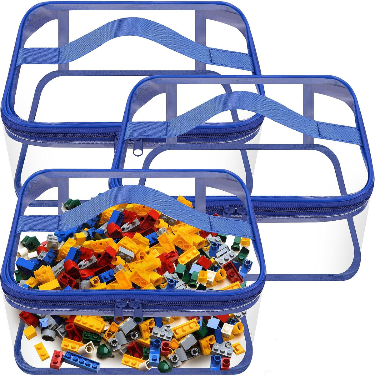 Paquete de 3 bolsas transparentes de almacenamiento de juguetes, bo...