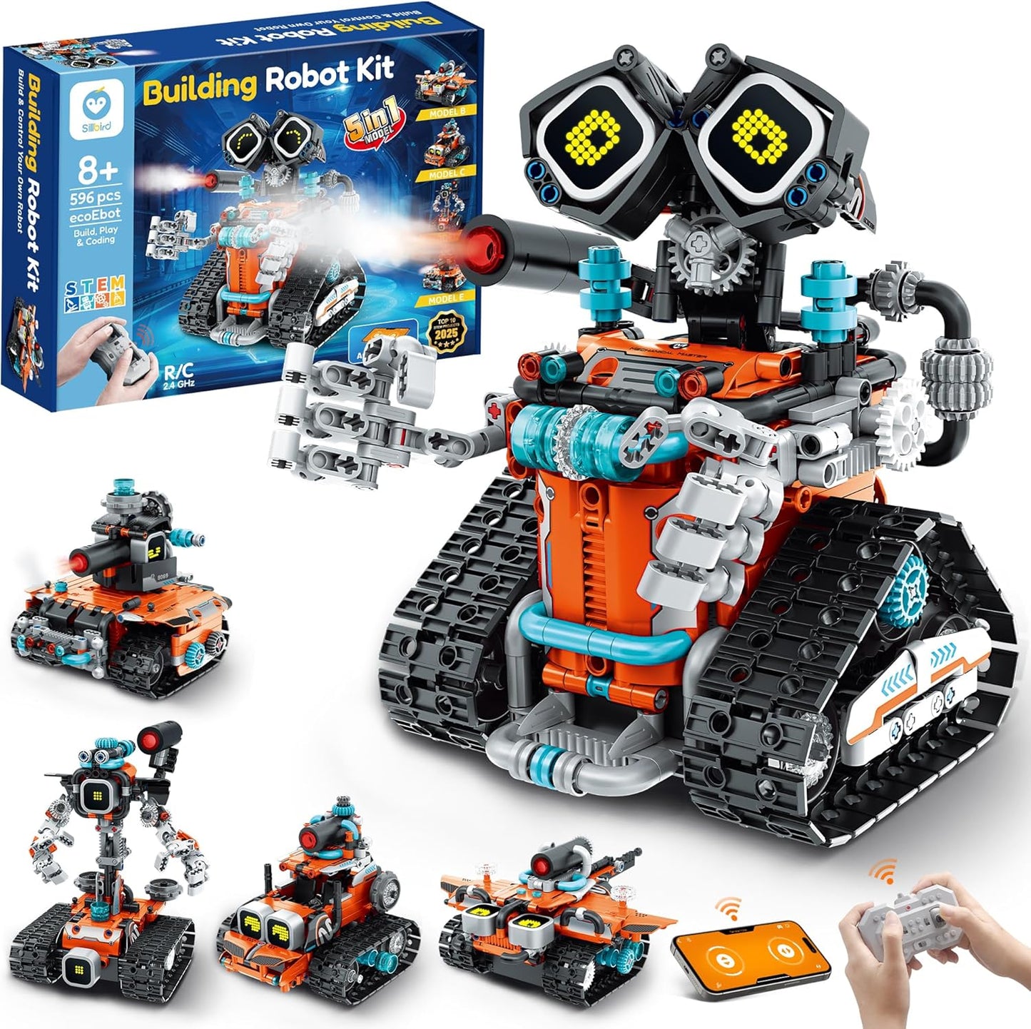 Sillbird Robot Kit de construcción con control remoto STEM regalo p...