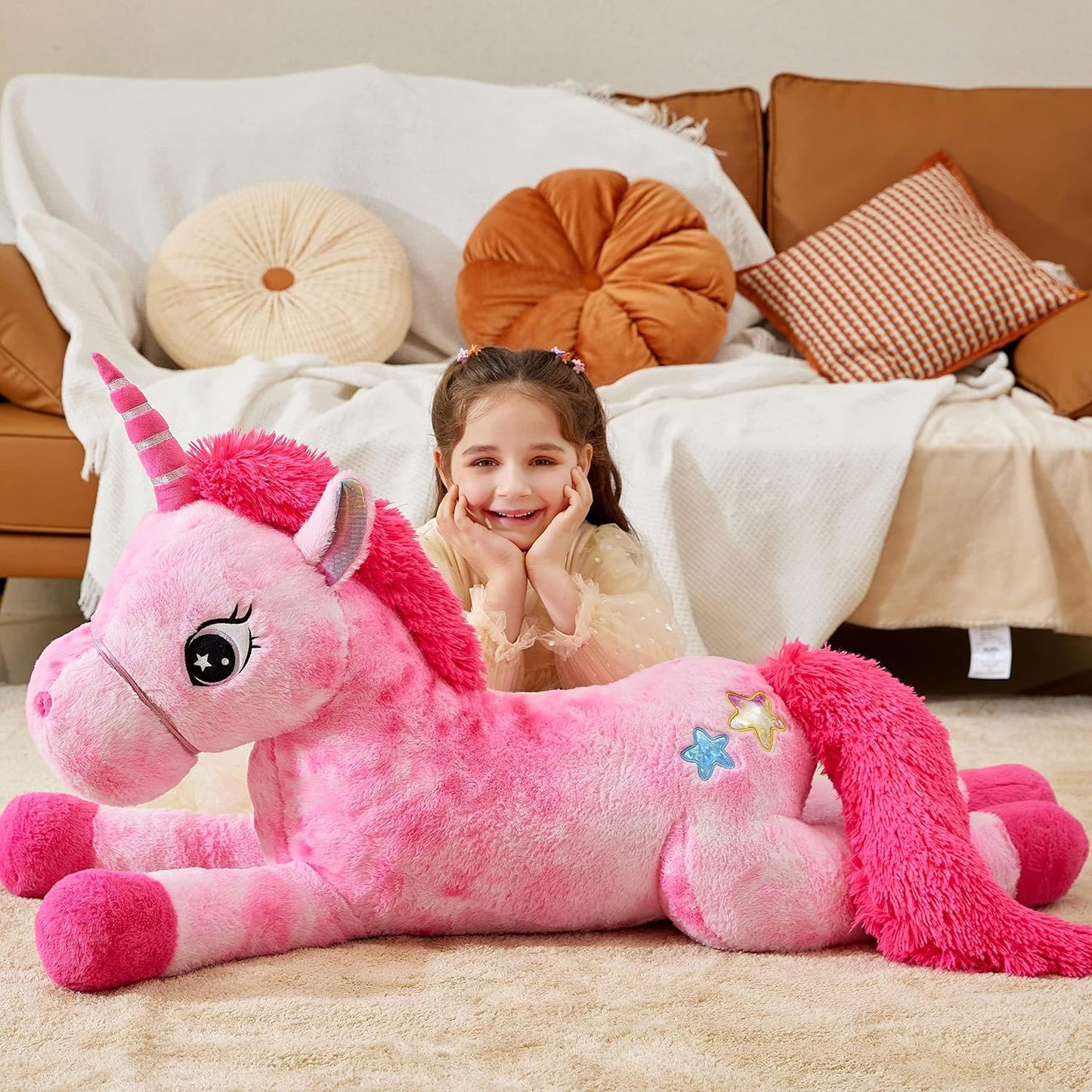 IKASA Juguetes de peluche de unicornio gigante, Licorne, juguete su...