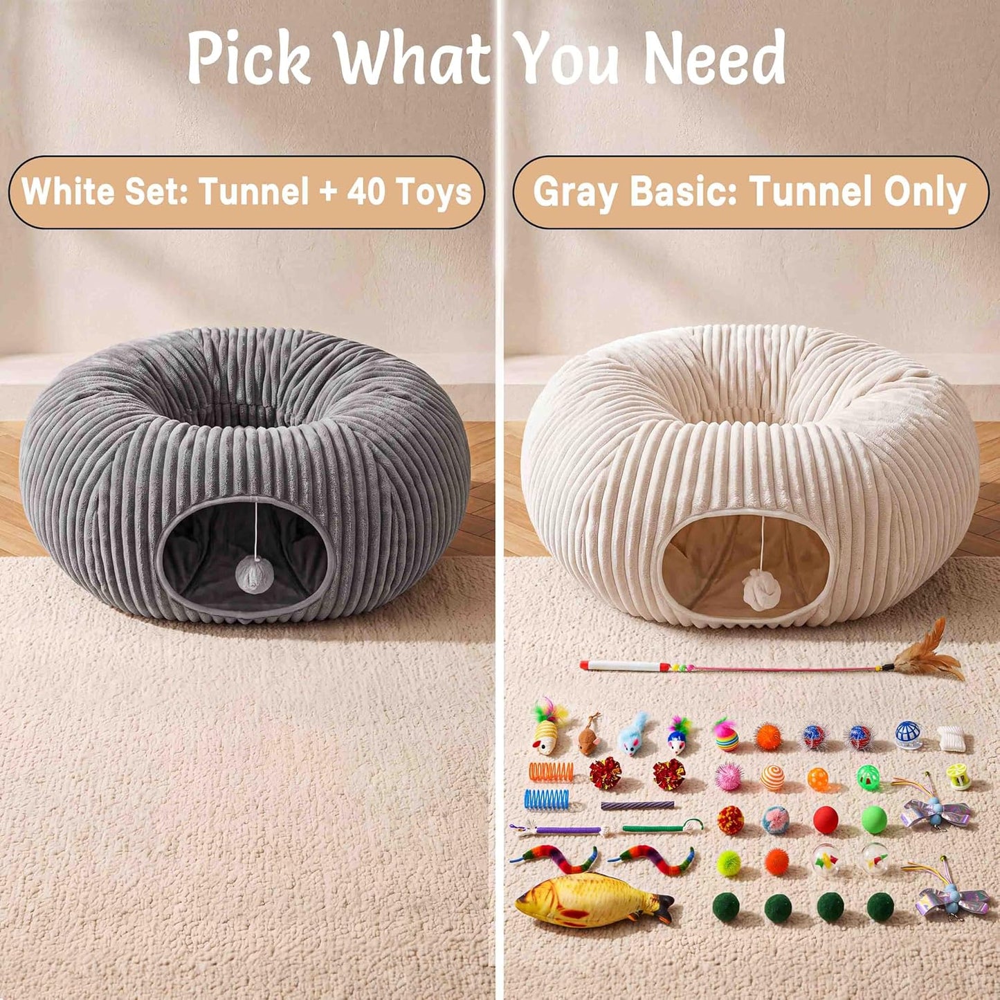 MOYMO Cama tipo Túnel para Gatos de Interior, Cama tipo Cueva de Ga...