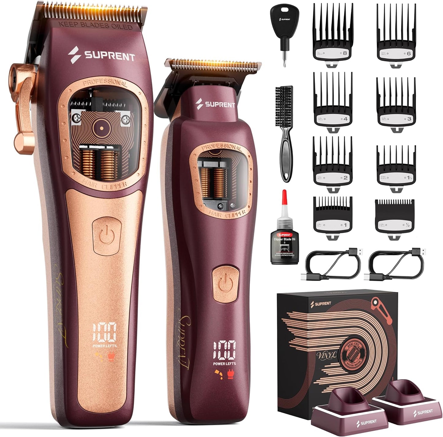 SUPRENT Cortapelos profesionales para peluquero: kit de corte de ca...