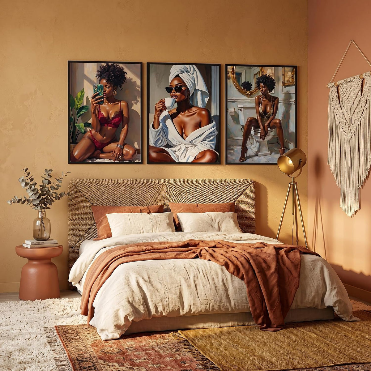 Pormipone Lienzo decorativo para pared de mujer afroamericana de 12...