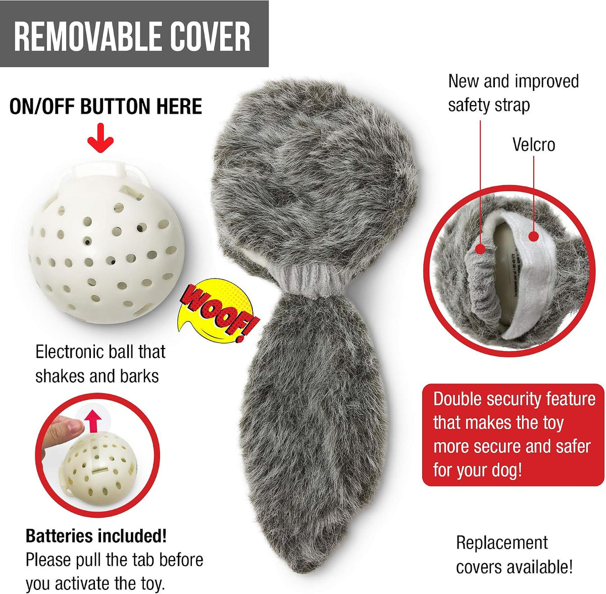 Juguetes de peluche interactivos para perros Hyper Pet Doggie Tail...