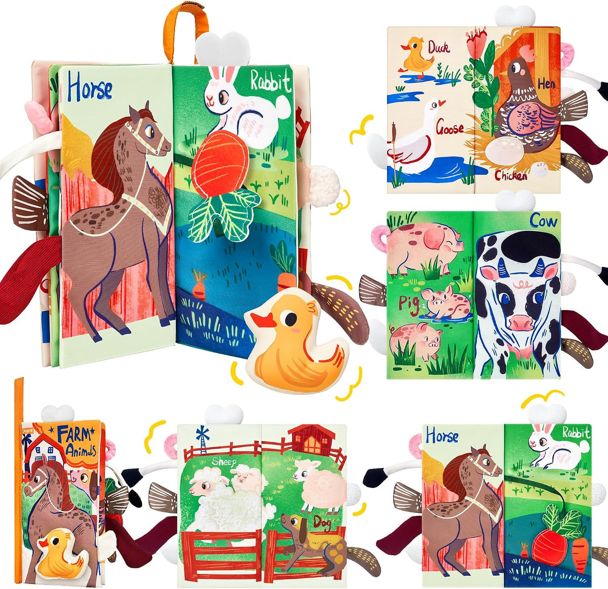 JoyCat Farm Libros de Juguetes para Bebés de 0 a 6 Meses, Libro de...