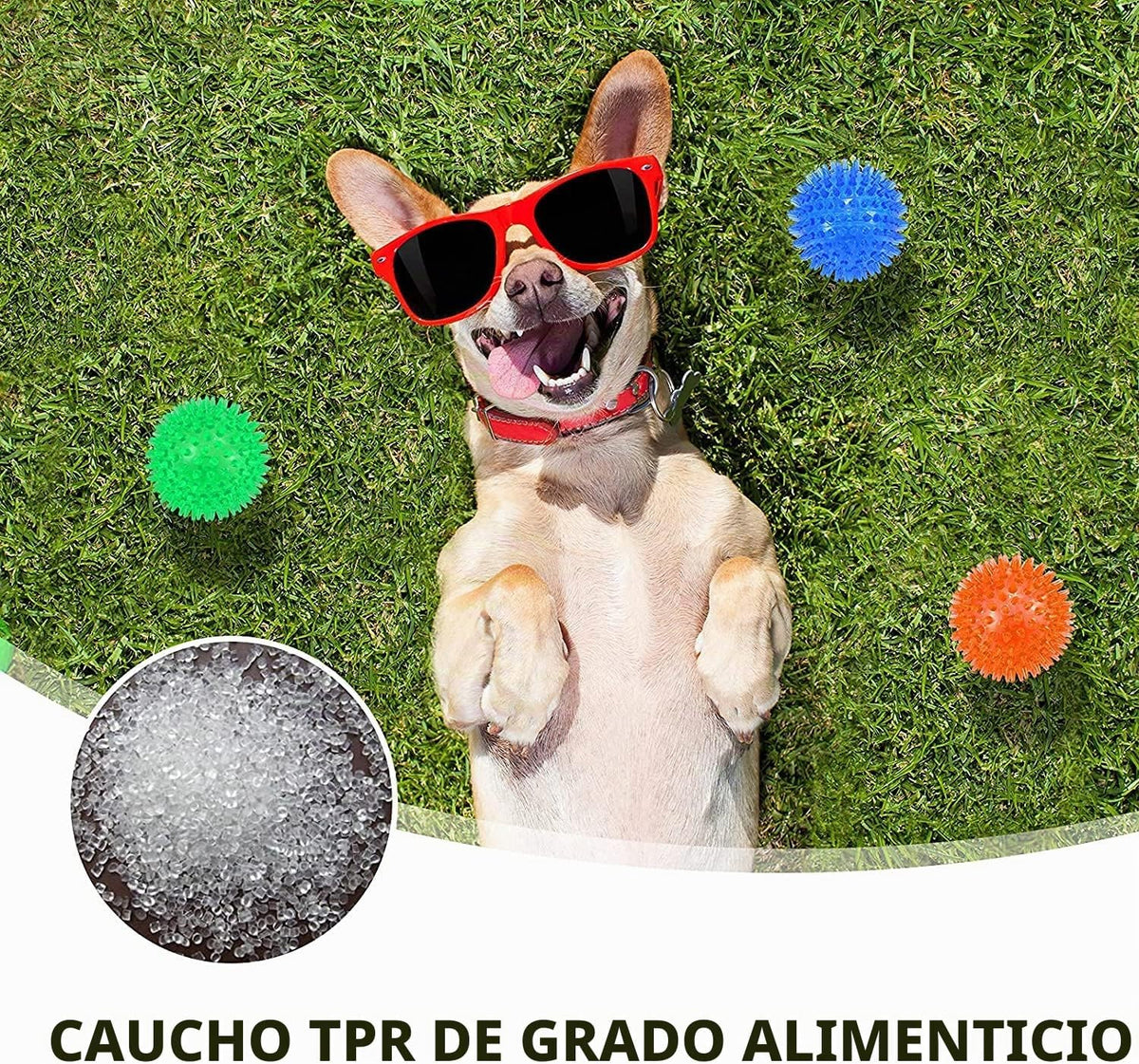 petizer Paquete de 6 pelotas de juguete para perros con sonido de 3...