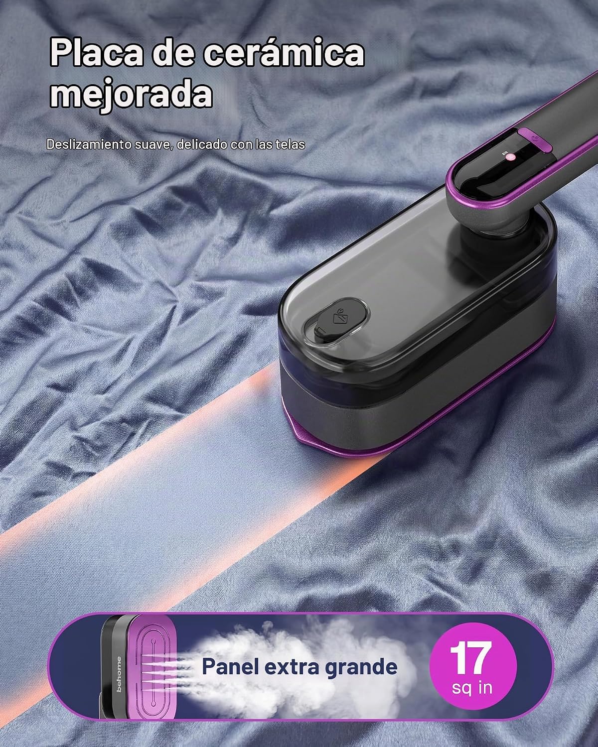 Behome Vaporizador de Viaje para Ropa, Plancha de Mano portátil de...