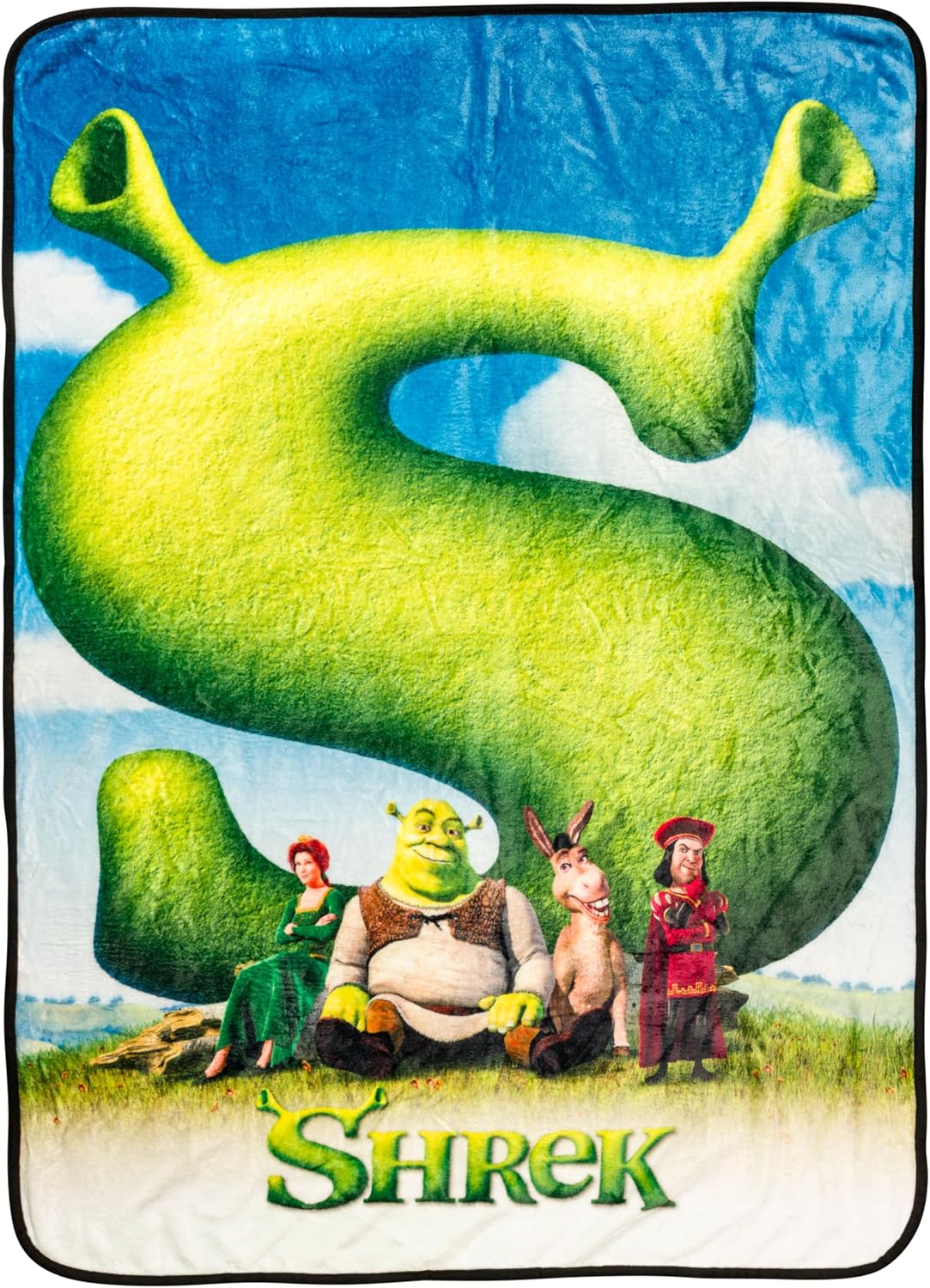 Silver Buffalo Shrek - Póster de película de burro, manta de forro...