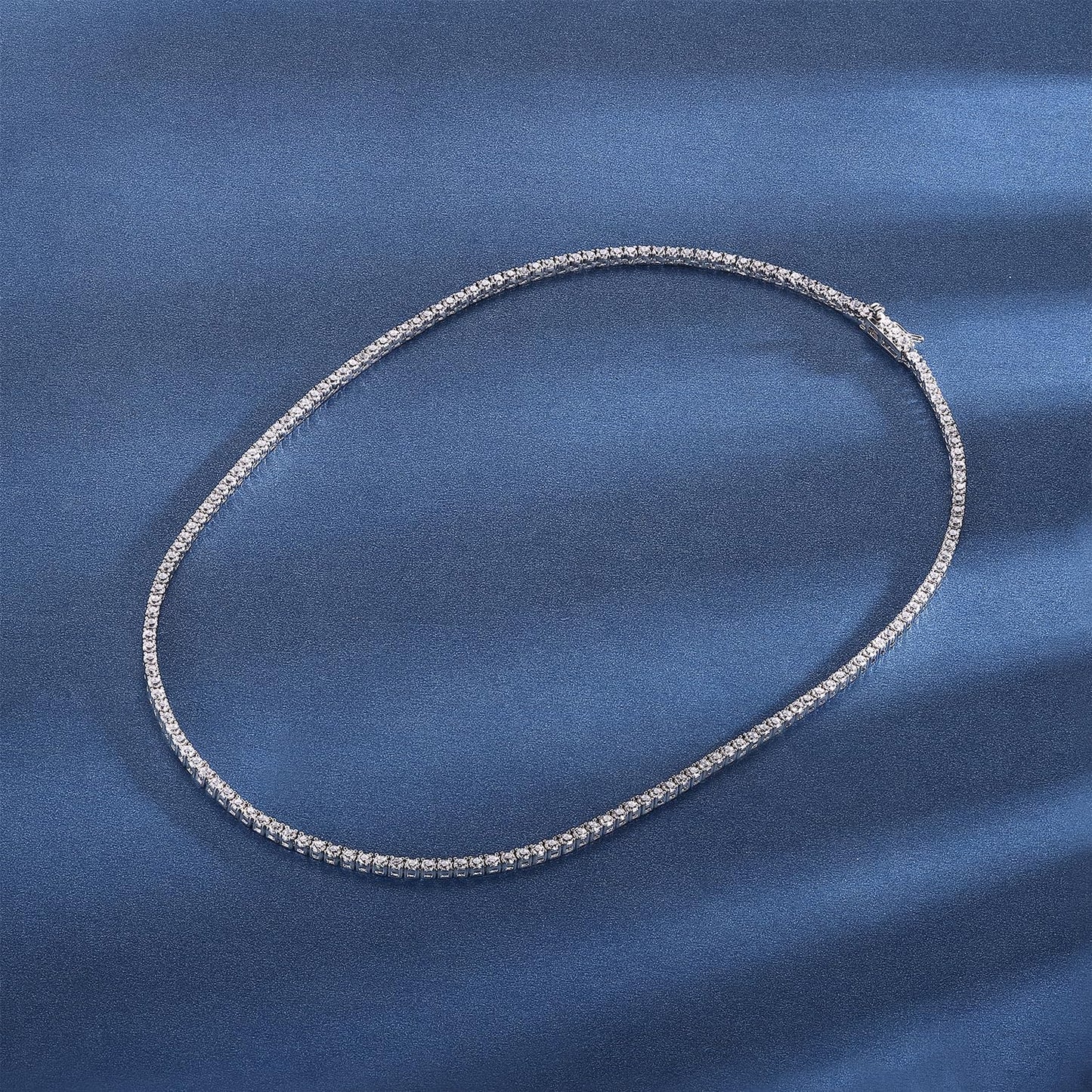 Gemsme Collar de tenis clásico con circonita cúbica redonda de 2,0...