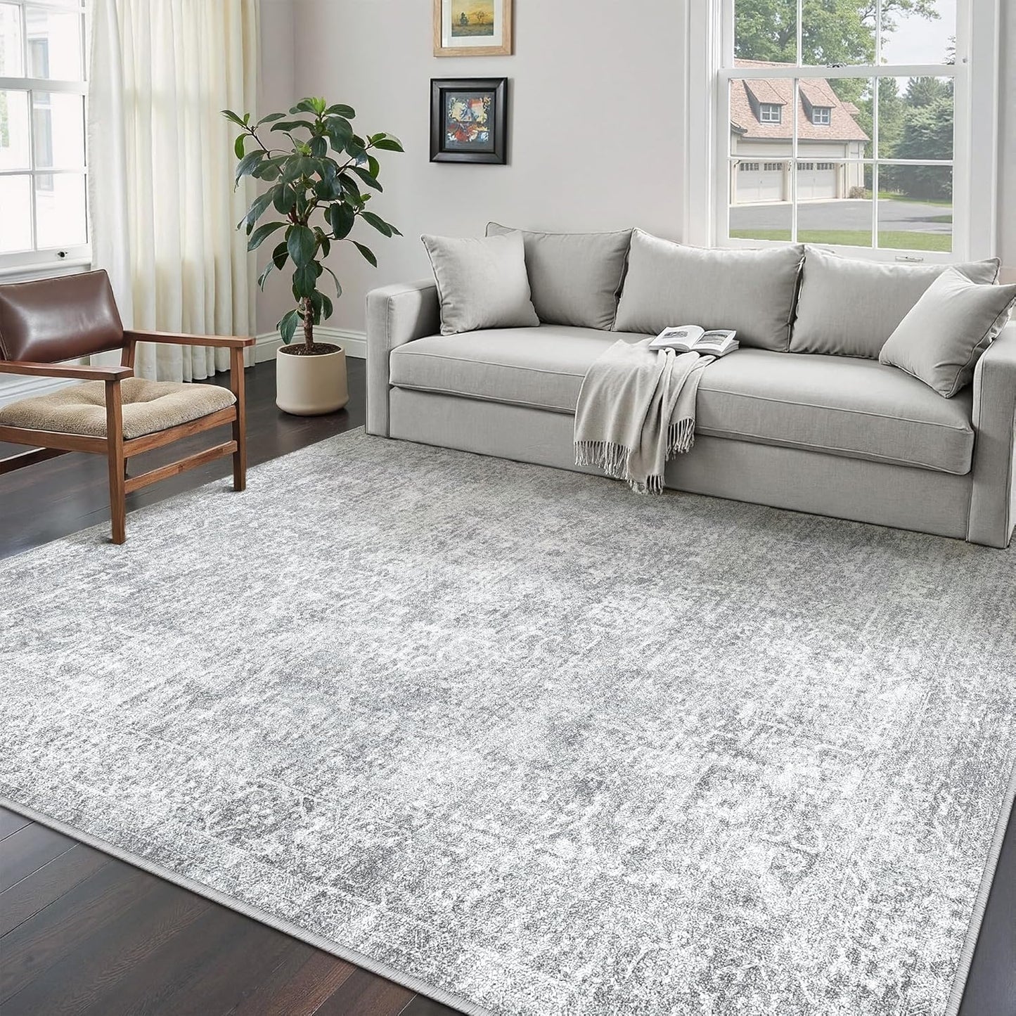 PureCozy Alfombra de 5 x 7 pulgadas Lavable Vintage para Sala de Es...