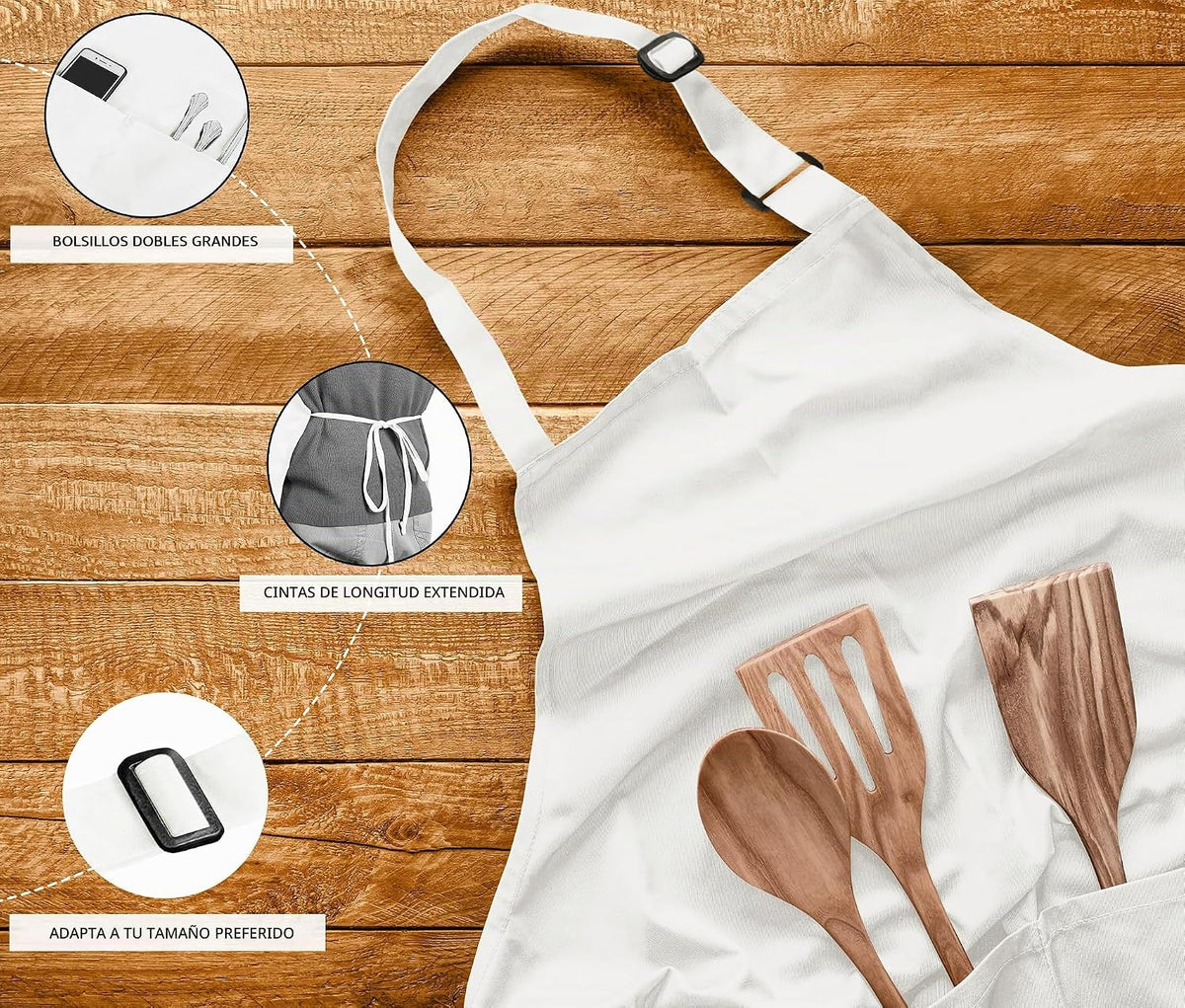 Utopia Kitchen Paquete de 10 delantales ajustables con 2 bolsillos...