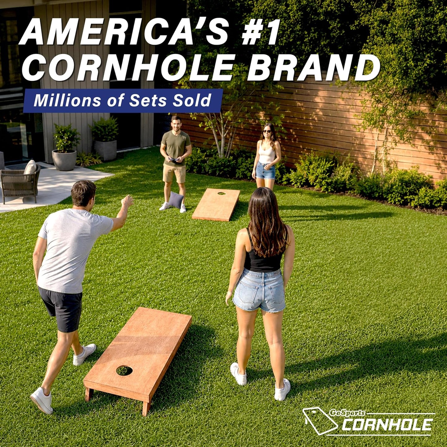GoSports Juego de tablas de cornhole de madera de tamaño reglamenta...