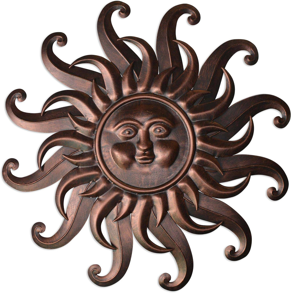 Comfy Hour - Arte de pared grande de metal con cara de sol de 25 pu...