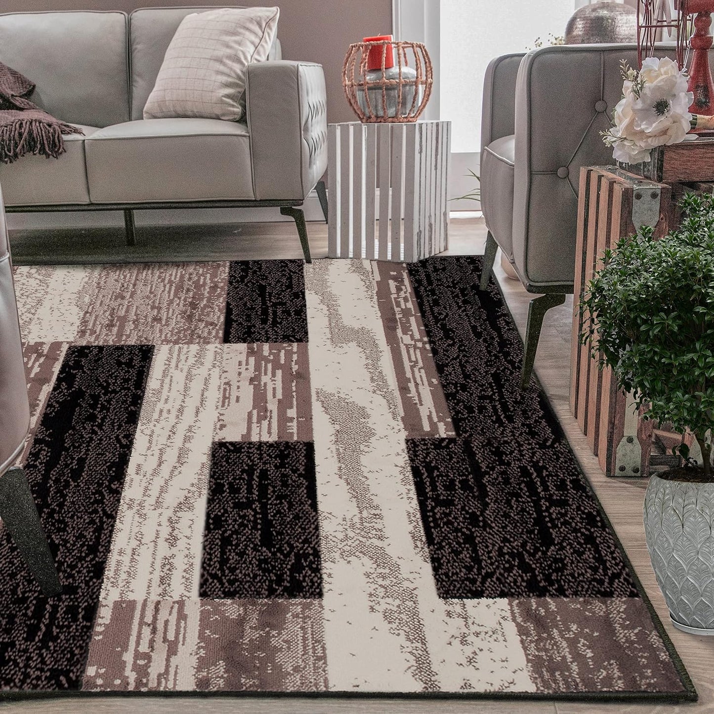 Superior Alfombra de área para interiores, respaldo de yute, decora...