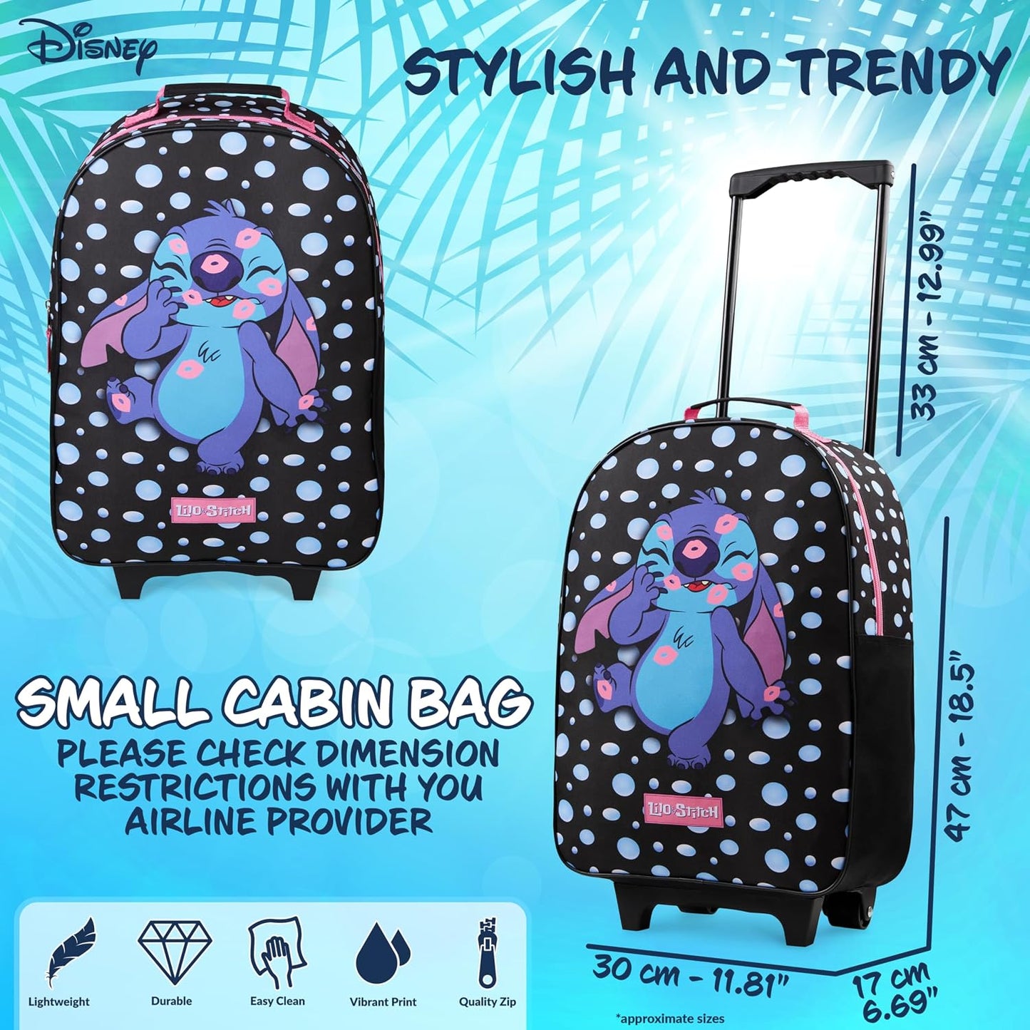 Disney Equipaje Rodante para Niños 40,6×27,9 cm, Maleta de Mano de...