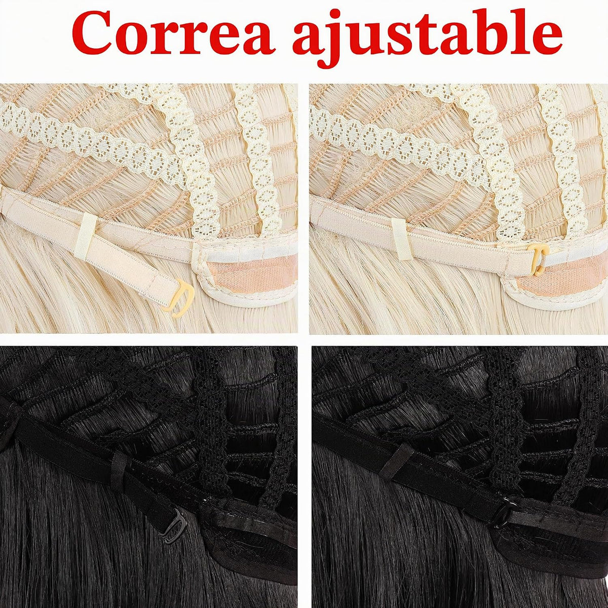 MapofBeauty Peluca de disfraz de anime de cosplay larga y recta de...