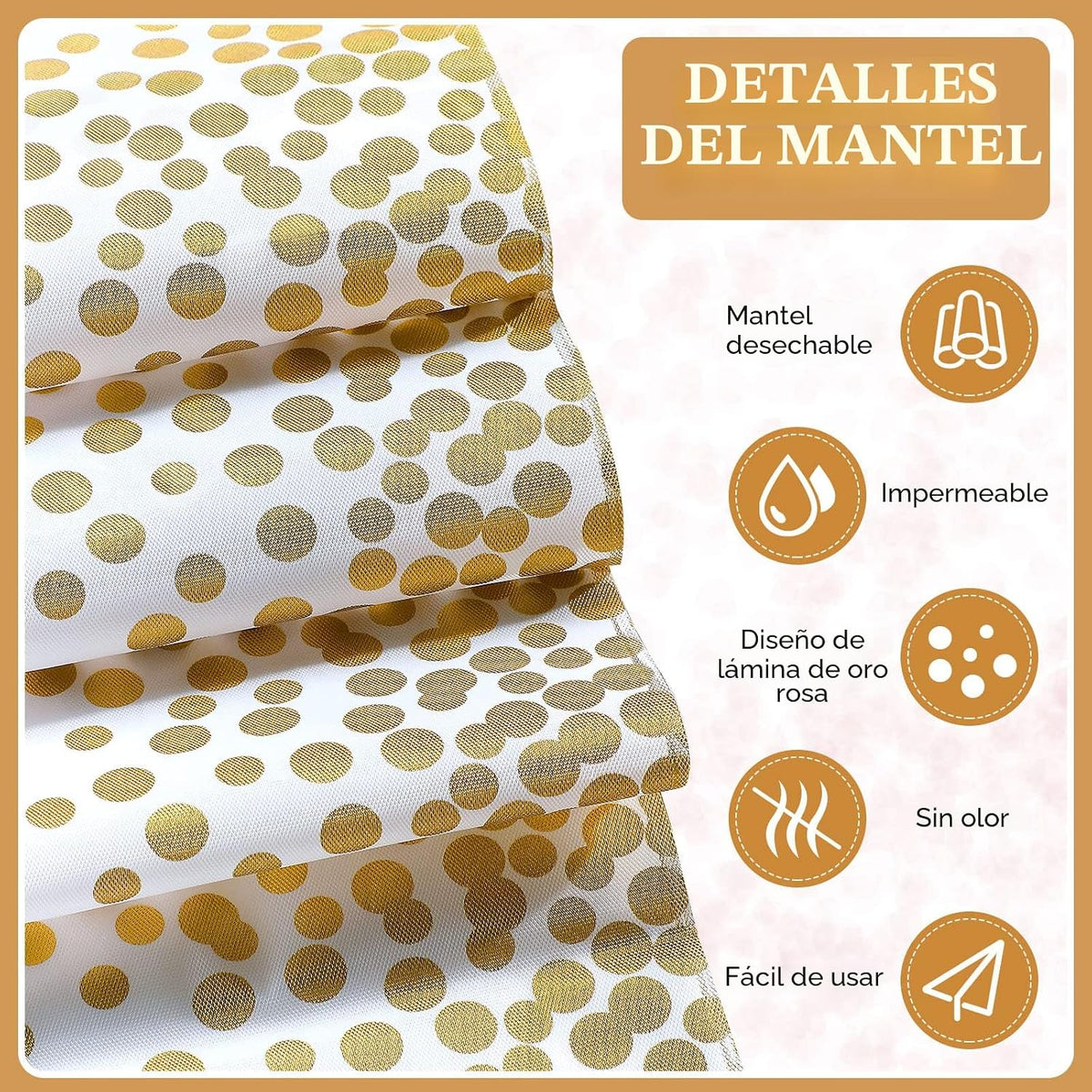 Breling - Juego de 8 manteles desechables de plástico y camino de m...