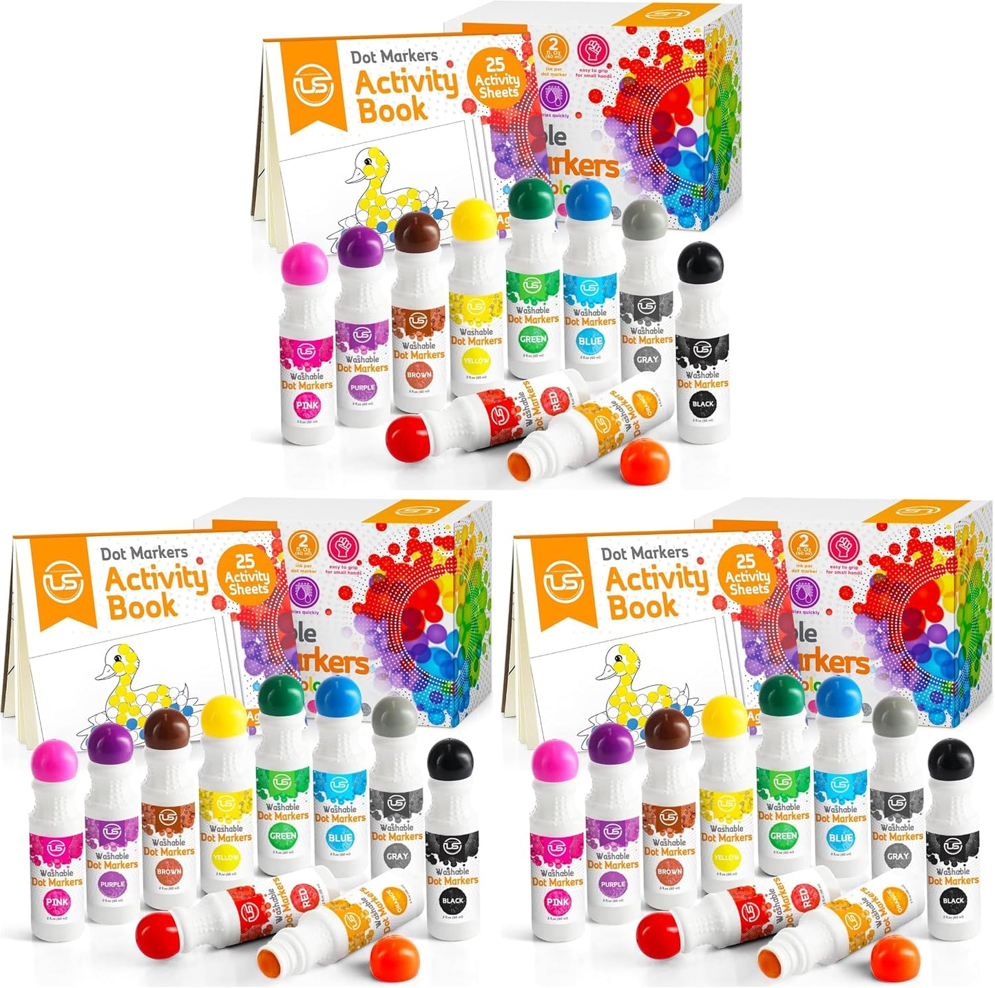 Ultimate Stationery Marcadores de puntos para niños pequeños de 1 a...