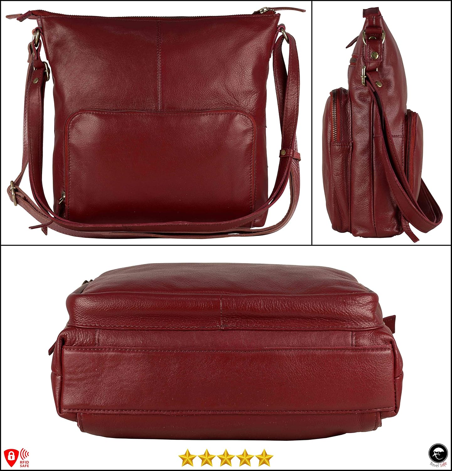 Mou Meraki Bolso cruzado de cuero genuino y bolsos - Bolso cruzado...