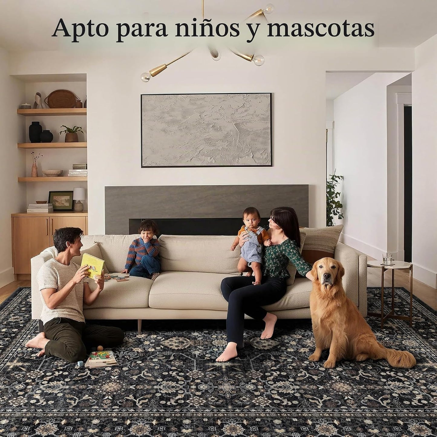 Ruaruarug Alfombra antideslizante lavable a máquina, ultra suave, s...