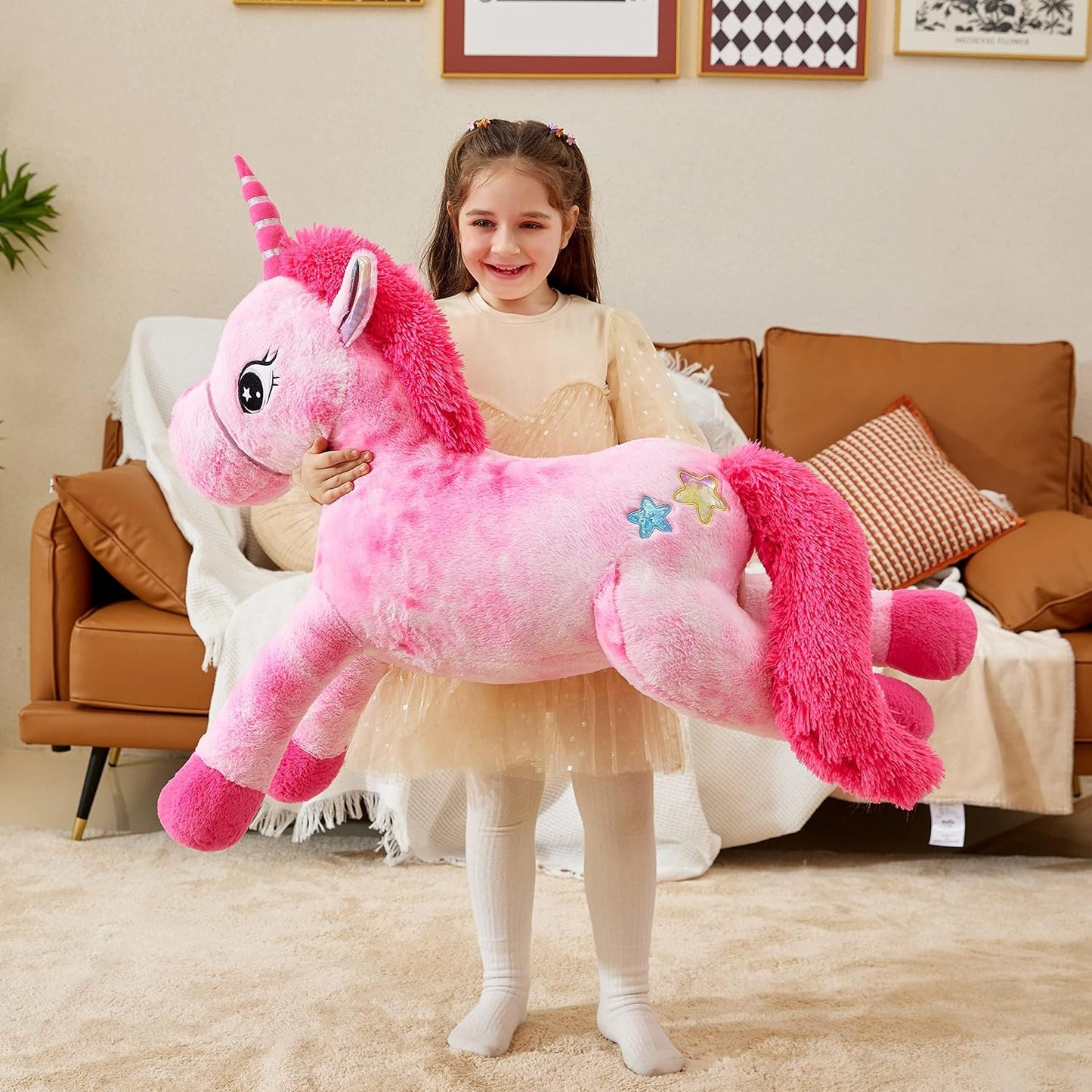 IKASA Juguetes de peluche de unicornio gigante, Licorne, juguete su...