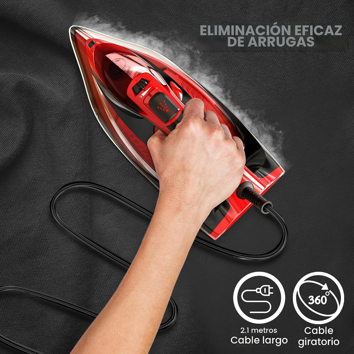 Utopia Home Plancha de vapor para ropa, suela antiadherente, planch...
