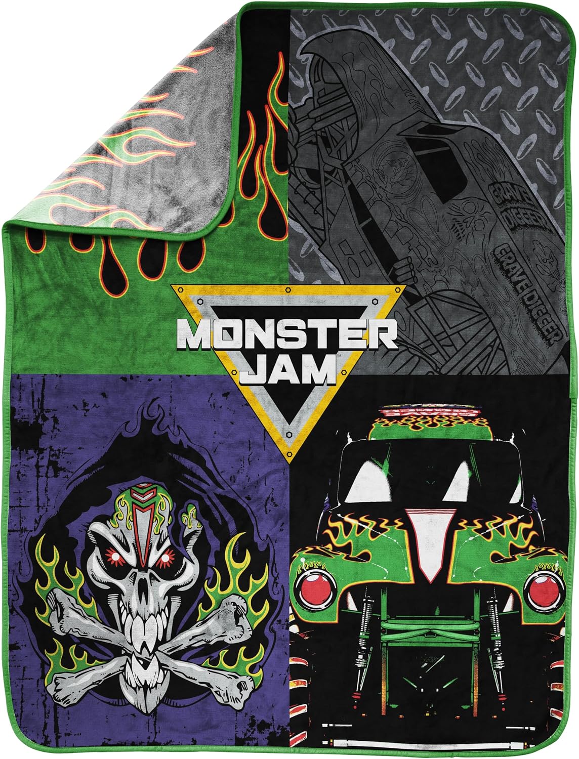 Jay Franco Manta de viaje de felpa para niños, Multi - Monster Jam,...