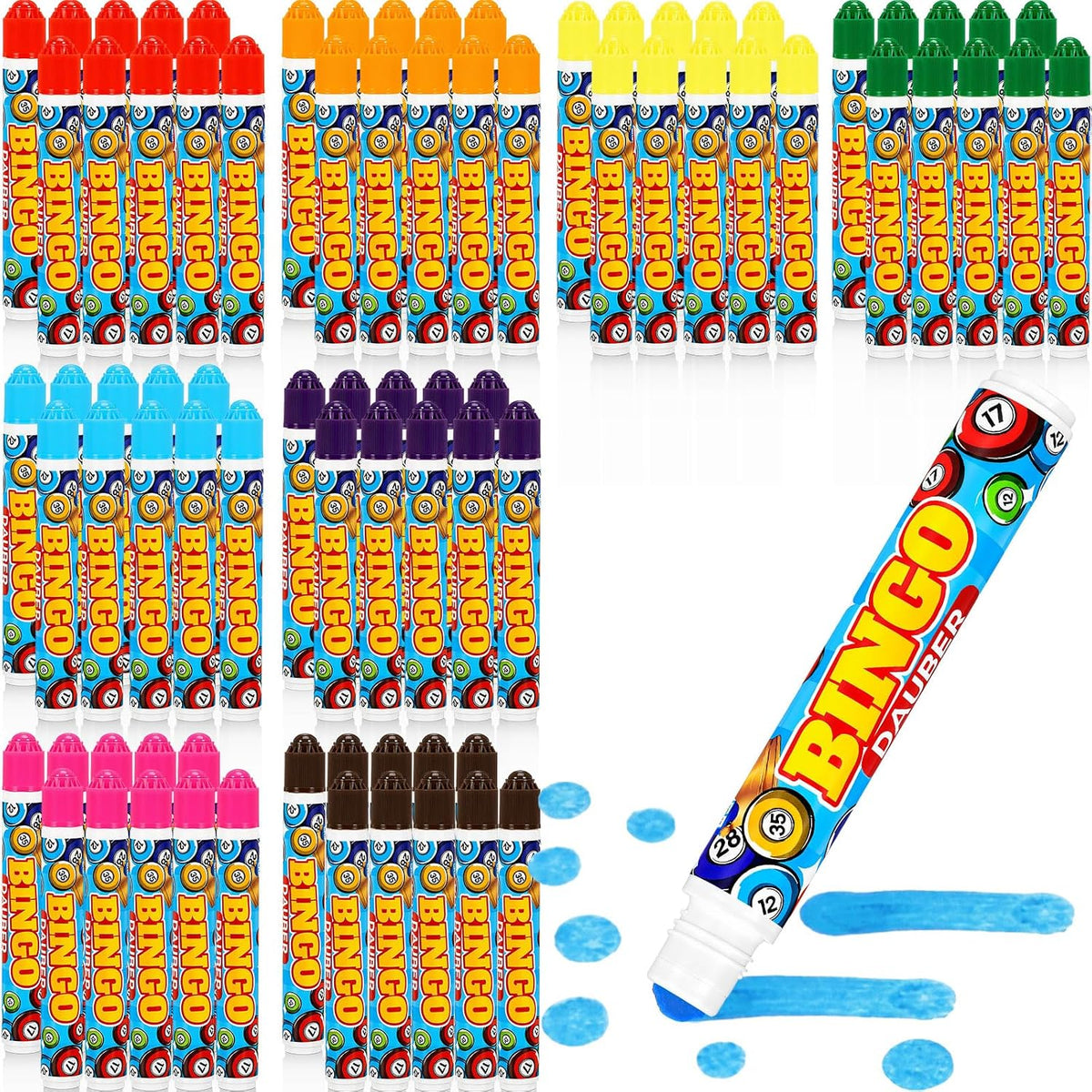 Crtiin Juego de 80 marcadores de puntos de Bingo Daubers de 0.4 onz...