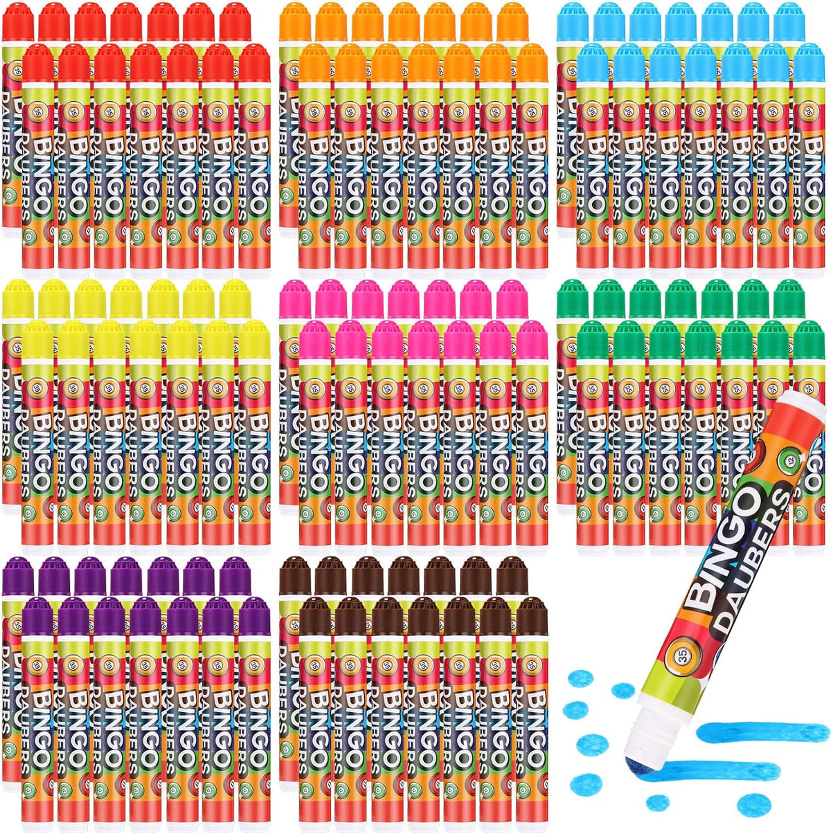 Crtiin Juego de 120 marcadores de puntos de Bingo Daubers de 0.4 on...