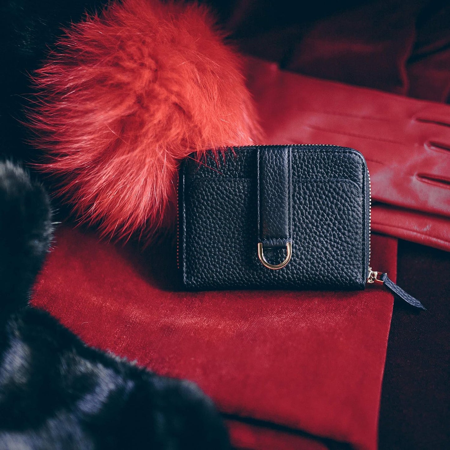 Vaultskin Cartera pequeña para mujer, tarjetero de cuero con bloque...