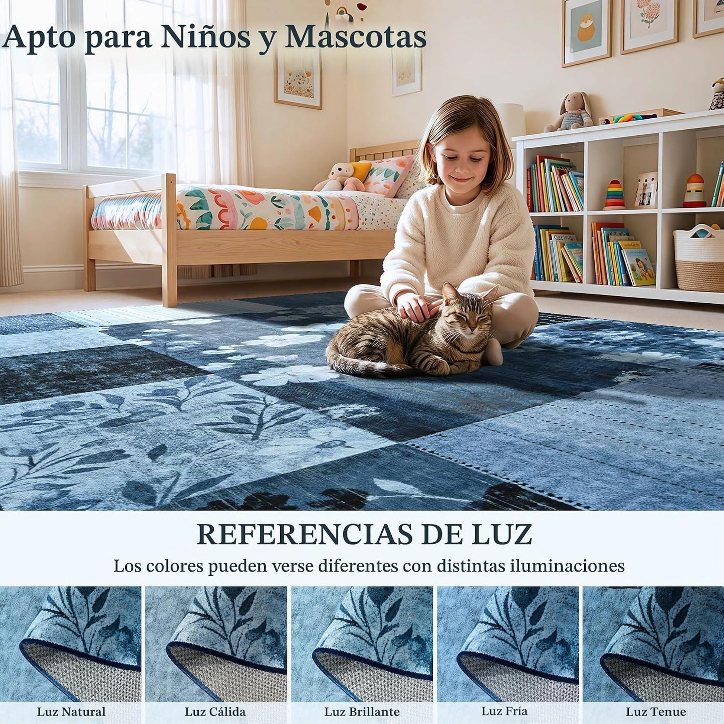 FALARK Alfombra de área de 6 x 9 pies para sala de estar, alfombra...