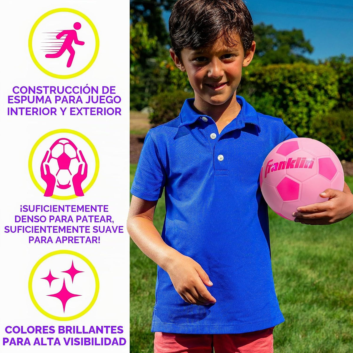 Franklin Sports Probrite - Balón de fútbol de espuma para niños, 6....